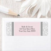 Roze Grijs Bruiloft Aangepaste retour adreslabels Etiket (Insitu)