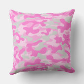 Roze Grijs Camouflagepatroon  Kussen (Achterkant)