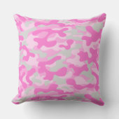Roze Grijs Camouflagepatroon  Kussen (Voorkant)