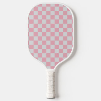Roze + Grijs Check Checkerboard Patroon Pickleball Paddle