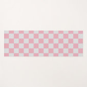 Roze + Grijs Check Checkerboard Patroon Yogamat (Voorkant (horizontaal))