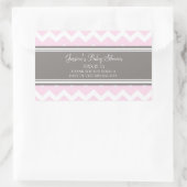 Roze Grijs Chevron Baby shower Favor Stickers (Tas)