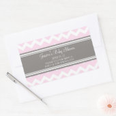 Roze Grijs Chevron Baby shower Favor Stickers (Envelop)