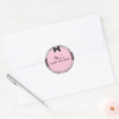 Roze & Grijs  Chique Baby shower Sticker (Envelop)