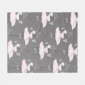 Roze & Grijs Couture Ballerina Meisjes Slaapkamer Fleece Deken (Voorkant (Horizontaal))