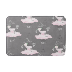 Roze & Grijs Couture Ballerina Meisjes Wispelturig Badmat
