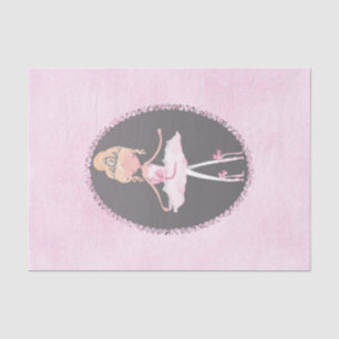 Roze & Grijs Couture Ballerina Verjaardagsfeestje Tissuepapier