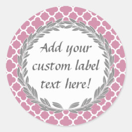 Roze Grijs  Custom Canning Jar Craft Label
