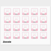 Roze Grijs Dahlia Bridal of Baby shower gunsttag Vierkante Sticker (Vel)