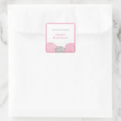 Roze Grijs Dahlia Bridal of Baby shower gunsttag Vierkante Sticker (Tas)