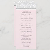Roze Grijs Damask Wedding Program Programma (Voorkant / Achterkant)