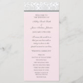 Roze Grijs Damask Wedding Program Programma (Voorkant)
