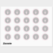 Roze Grijs Doop Voor Stickers Labels (Vel)