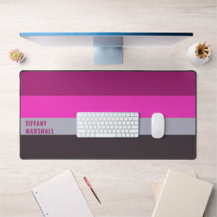 Roze grijs en donker gedempt Paarse streepjespatro Bureaumat