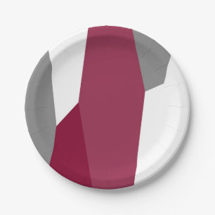 Roze grijs en wit Abstract Papieren Bordje