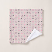 Roze, grijs en wit bad handdoek (Wasdoekje)