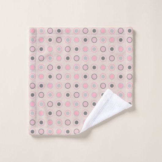 Roze, grijs en wit bad handdoek (Wasdoekje)