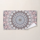 Roze grijs en wit mandala patroon bad handdoek (Handdoek)