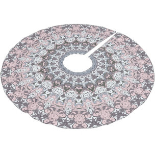 Roze grijs en wit mandala patroon kerstboom rok