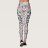 Roze grijs en wit mandala patroon leggings (Achterkant)