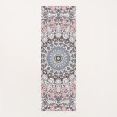 Roze grijs en wit mandala patroon yogamat (Voorkant)