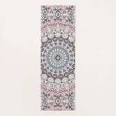 Roze grijs en wit mandala patroon yogamat (Achterkant)