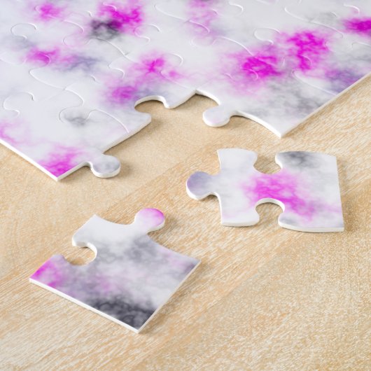 Roze Grijs en Witte Zachte Marmer Patroon Legpuzzel (Zijkant)