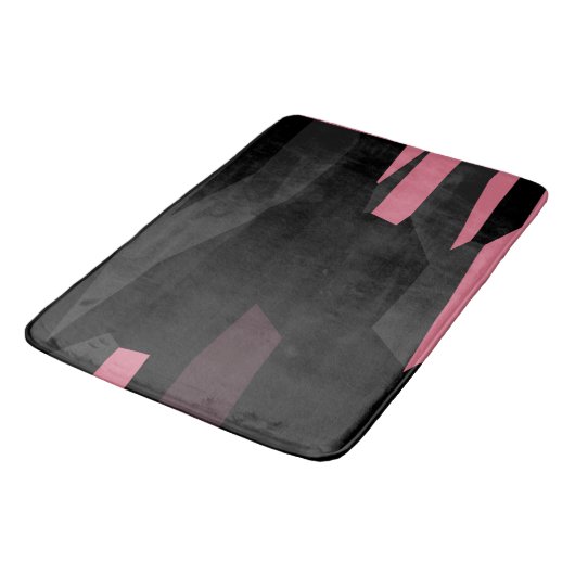 Roze grijs en zwart Abstract Badmat (Gekanteld)