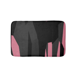 Roze grijs en zwart Abstract Badmat