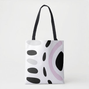Roze, grijs en zwart minimalistische design canvas draagtas