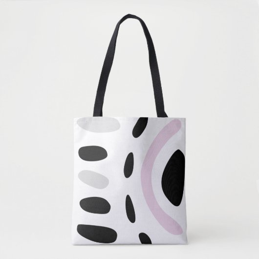 Roze, grijs en zwart minimalistische design canvas draagtas (Voorkant)