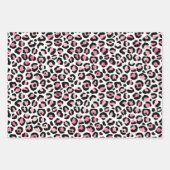 Roze, grijs en zwart Safari Animal Print Inpakpapier Vel (Voorkant)