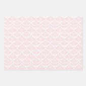 Roze Grijs Groen Meisje Damask Print Custom Inpakpapier Vel (Voorkant)