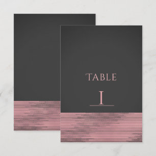 Roze & Grijs Moderne Glam Lovertjes Chic Tafelnumm Kaart