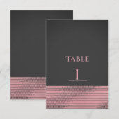 Roze & Grijs Moderne Glam Sequins Chic Tafelnummer (Voorkant / Achterkant)