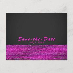 Roze & Grijs Moderne Glam Sequins Save the Date Aankondigingskaart