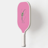 Roze grijs monogram bloem letter C Pickleball Paddle (Links)