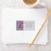 Roze Grijs Monogram E Bruiloft RSVP Adres Label #1 (Insitu)