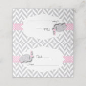 Roze & Grijs Olifant Baby shower | dubbelzijdig (Buitenkant ongevouwen)