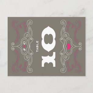 Roze & Grijs Rock 'n' Roll Muziek Thema Bruiloft Briefkaart