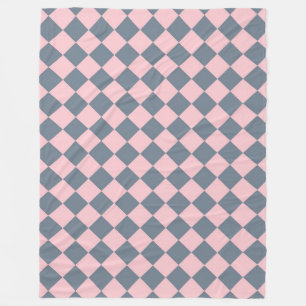 Roze Grijs Rut Diamant Patroon Fleece Deken