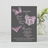 Roze Grijs Vrijgezellenfeest Lingerie Party Kaart (Staand voorkant)