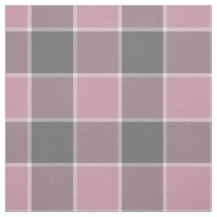 roze grijs wit geblokte plaid stof