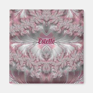 Roze Grijs Zilver Wit Patroon ~ ESTELLE Magneet