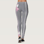 Roze & Grijze AI kunst Leggings (Achterkant)