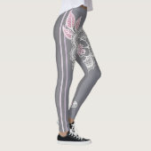 Roze & Grijze AI kunst Leggings (Rechts)