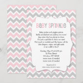 Roze grijze Baby Sprinkle/baby shower voor meisjes Kaart (Voorkant / Achterkant)