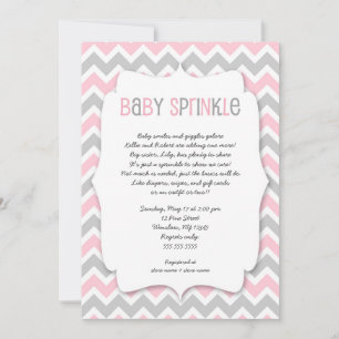 Roze grijze Baby Sprinkle/baby shower voor meisjes Kaart