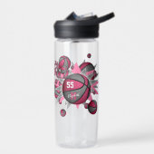 roze, grijze basketbal van een sportief meisje waterfles (Links)