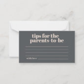 Roze Grijze Boho Typografie Baby Ouderschap Tips O Notitiekaartje (Voorkant)